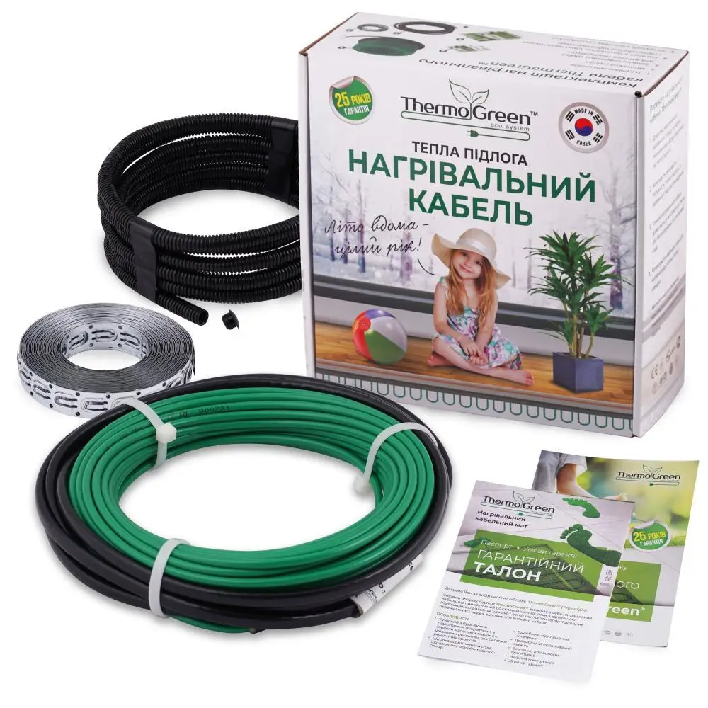 Греющий кабель для теплого пола ThermoGreen CT20-400W 20м + Терморегулятор BHT-306 цена 2814 грн - фотография 2