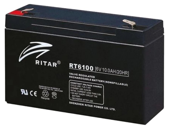 Ritar RT6100 AGM 6V 10Ah, Q10 Black