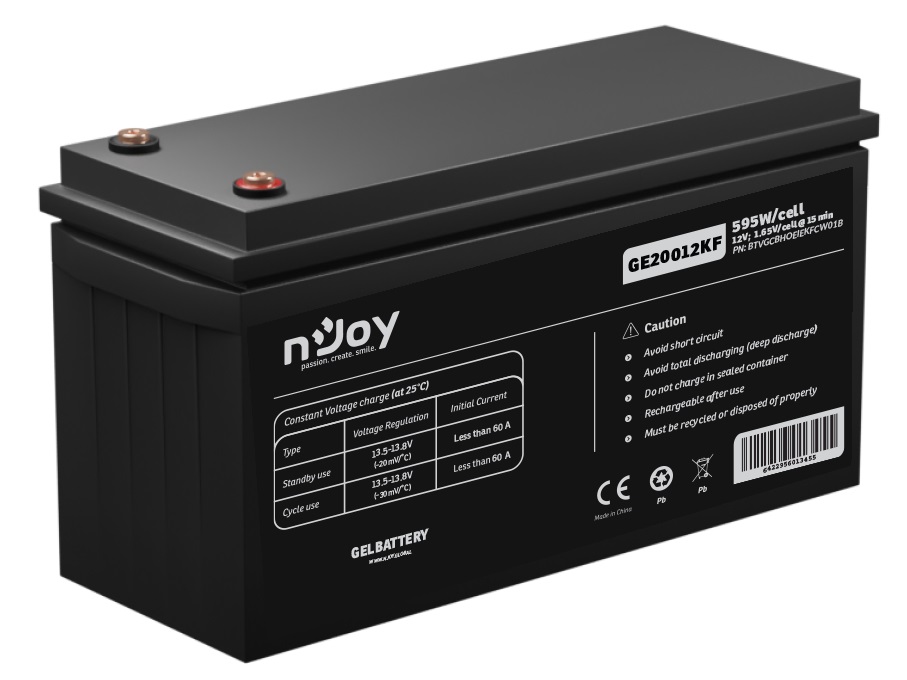 Акумулятор Njoy GE20012KF Gel 12V 200AH (BTVGCBHOEIEKFCW01B) ціна 16499 грн - фотографія 2