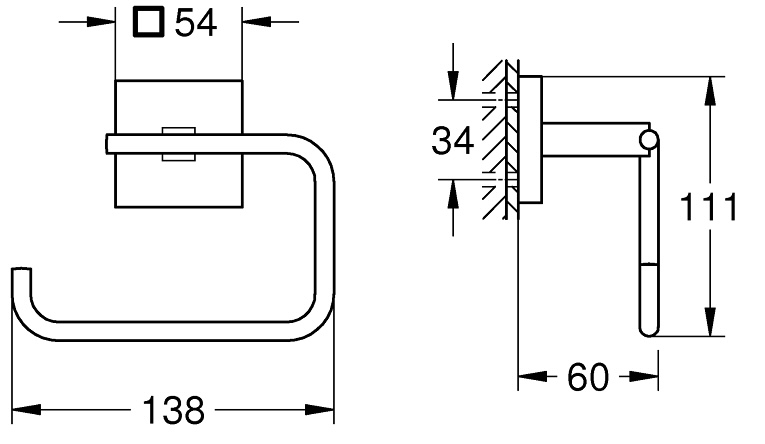 Grohe QuickFix Start Cube 40978DC0 Габаритні розміри