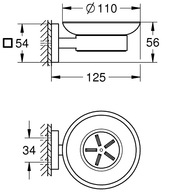 Grohe QuickFix Start Cube 41096DC0 Габаритні розміри