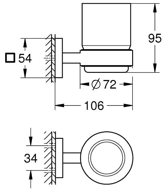 Grohe QuickFix Start Cube 41097DC0 Габаритні розміри