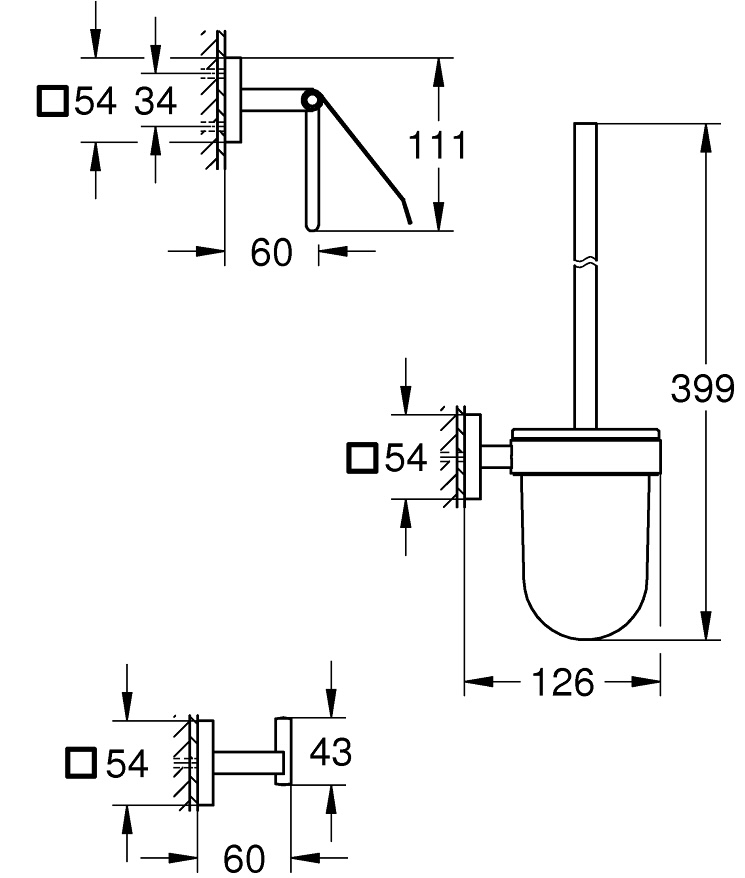 Grohe QuickFix Start Cube 41123DC0 Габаритні розміри