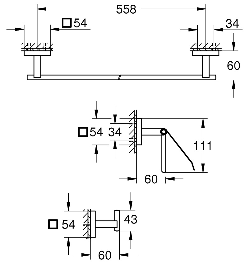 Grohe QuickFix Start Cube 41124DC0 Габаритні розміри