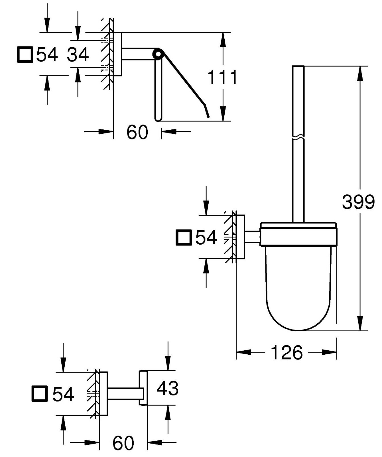 Grohe QuickFix Start Cube 411232430 Габаритные размеры