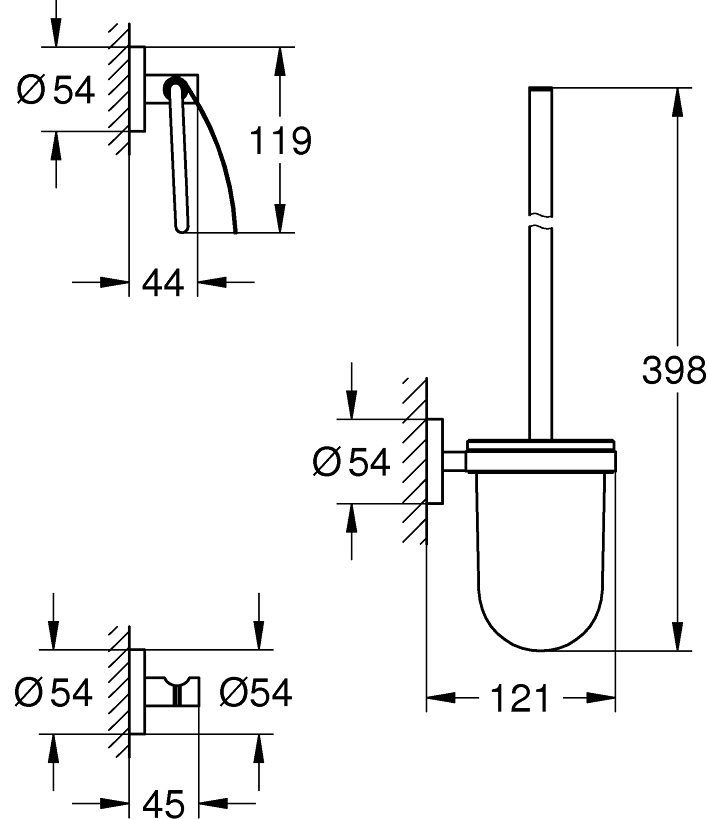 Grohe QuickFix Start 412042430 Габаритные размеры