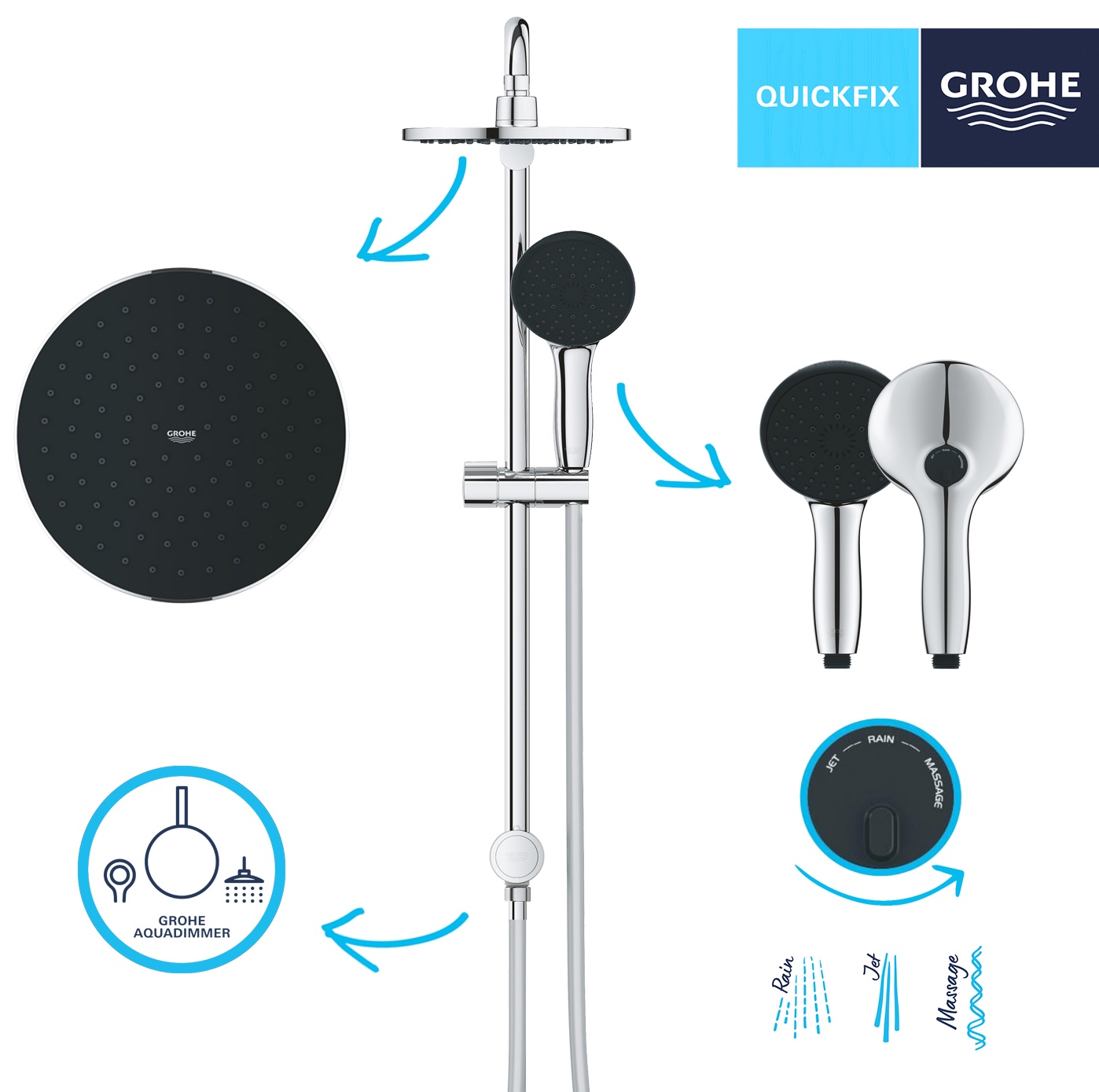 Змішувач для ванни і душу Grohe QuickFix Precision Get UA202907TR огляд - фото 8