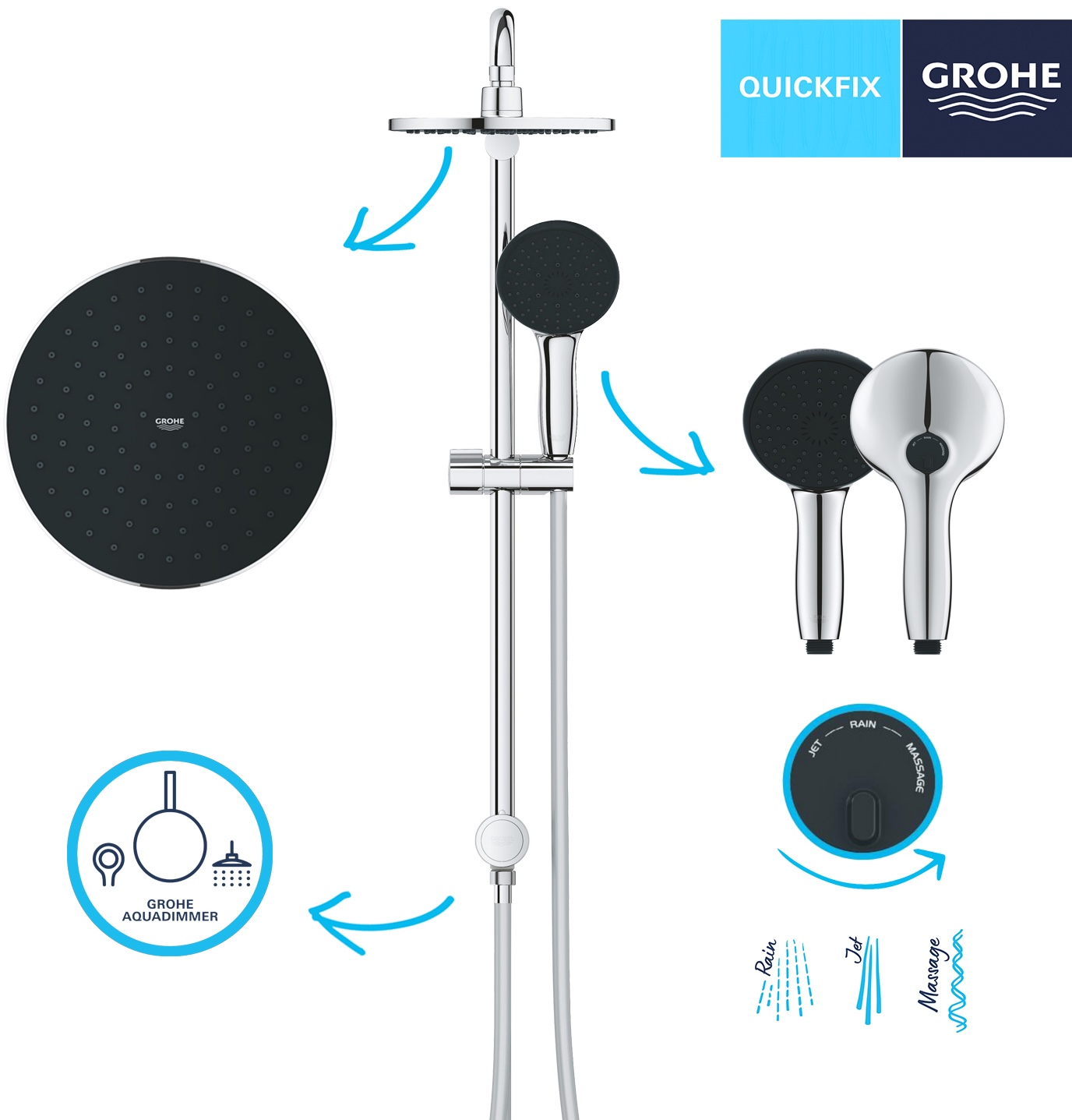 Термостатичний змішувач для душу Grohe QuickFix Precision Flow UA202908TR зовнішній вигляд - фото 9