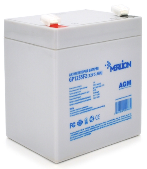 Merlion GP1255F2, 12V 5,5Ah, Q10