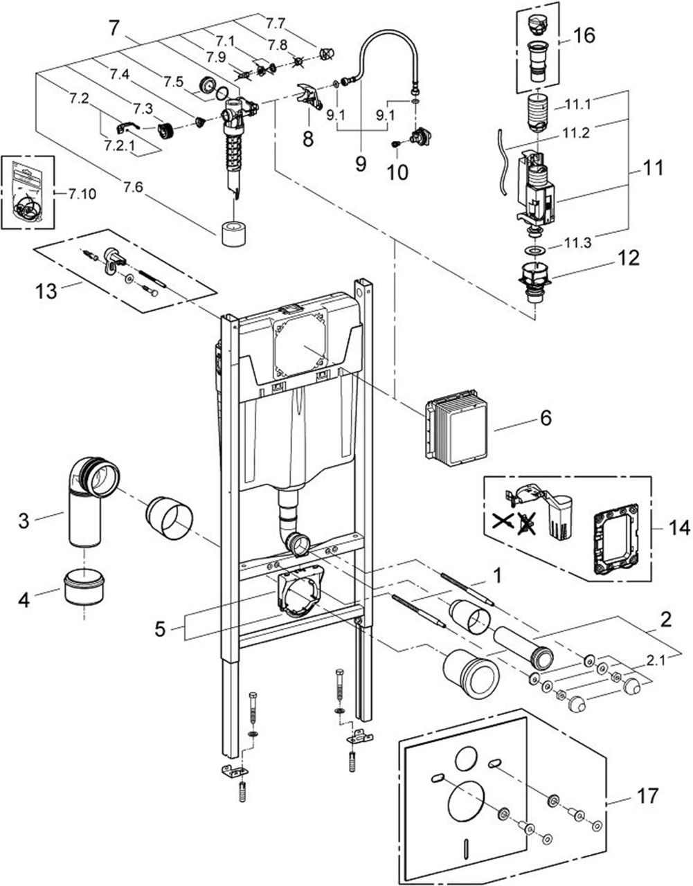 Grohe Rapid SL 3884966Q + Kroner Eifel WHI523629 (3884966KE523629) Габаритні розміри