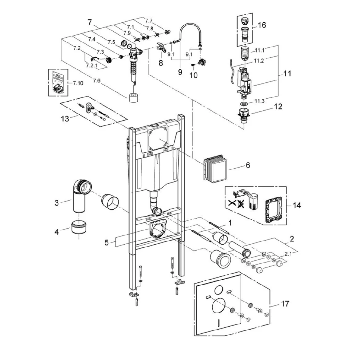 Grohe Rapid SL 3884966Q + Kroner Eifel WHI523629 (3884966KE523629) Габаритные размеры