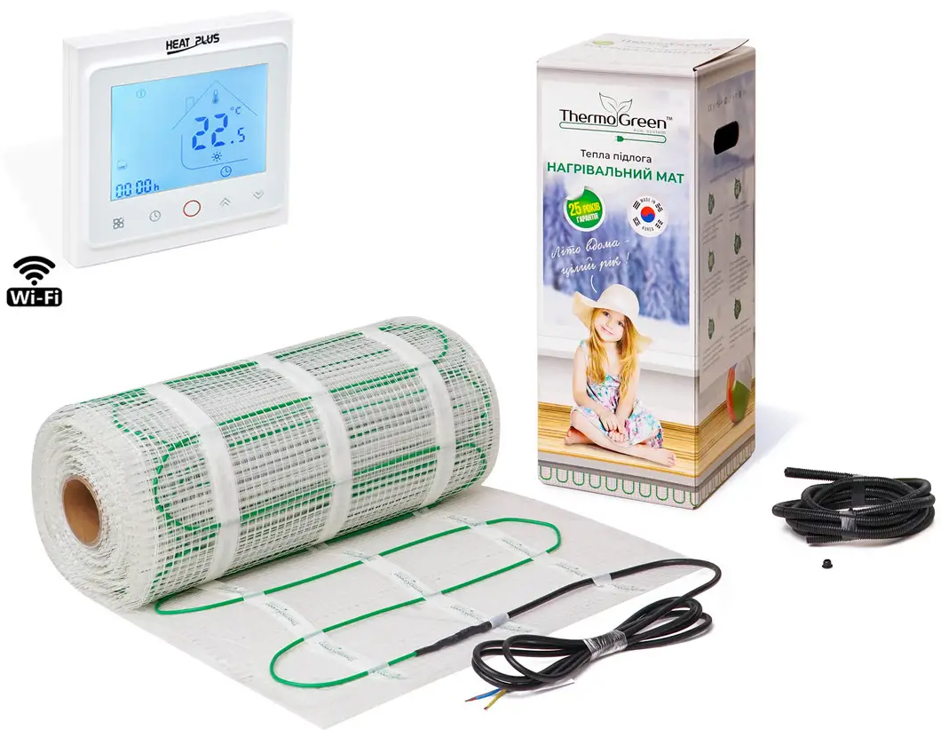 ThermoGreen 150Вт/м2 TGMT 1м2 + Терморегулятор BHT-002 (Wi-Fi)