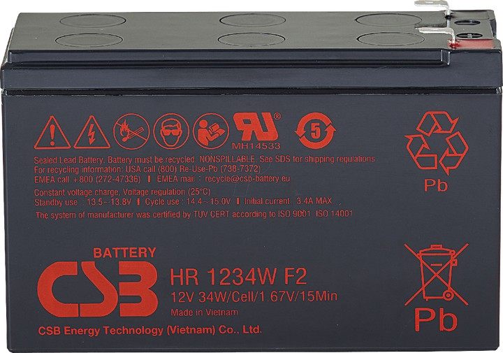 Merlion HR1234W, 12V 9,5Ah Black Q10/420