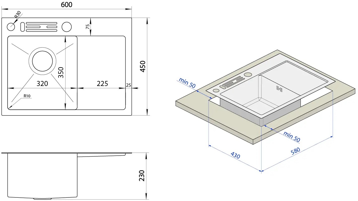 Nett NB-6045(L) Габаритные размеры