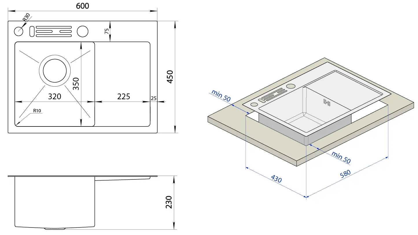 Nett NS-6045(L) Габаритные размеры