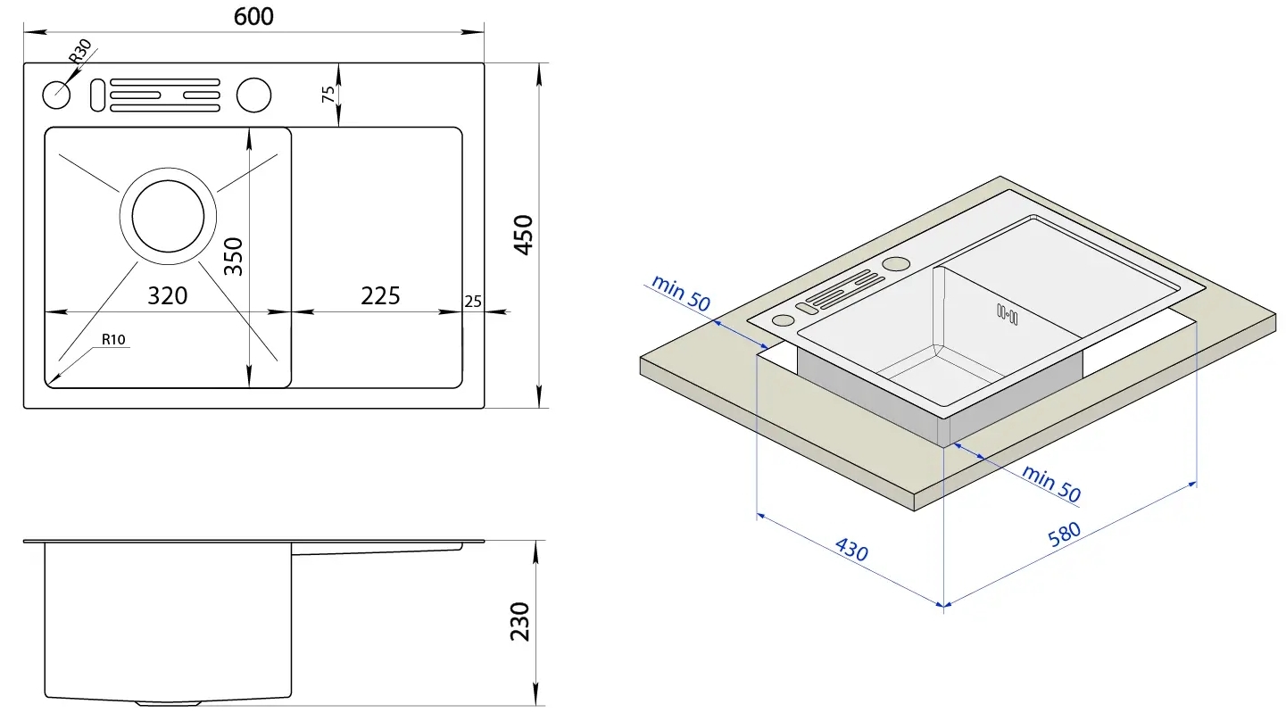 Nett NB-6045(R) Габаритные размеры