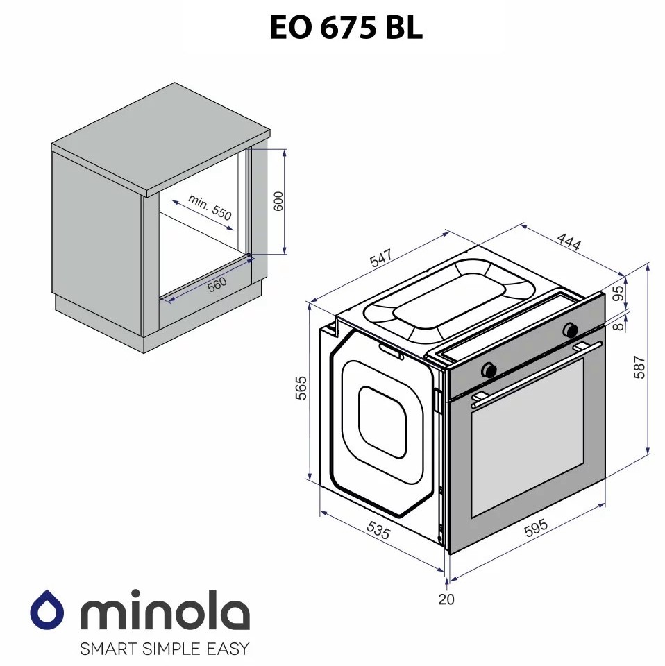 Minola EO 675 BL Габаритні розміри