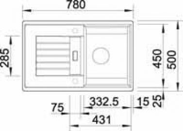 Blanco Zia 45S (514726) Габаритные размеры