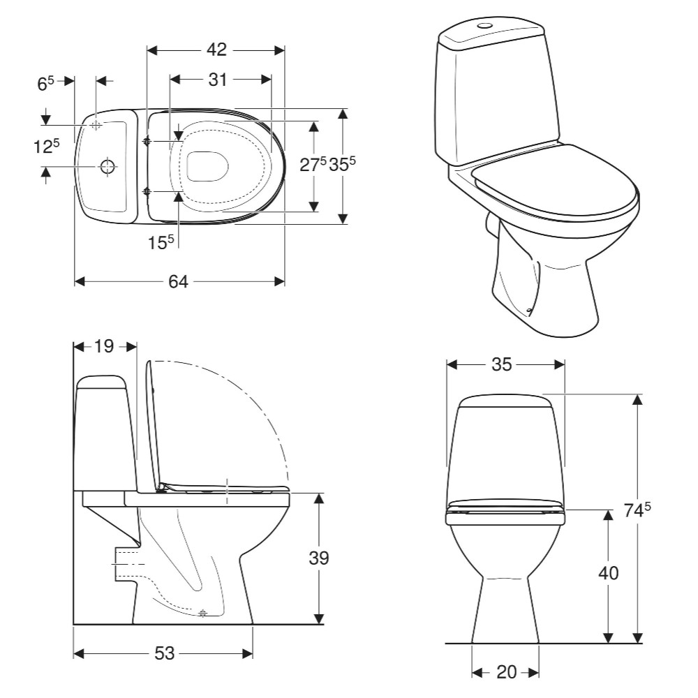 Kolo Solo S7921800UA Габаритні розміри