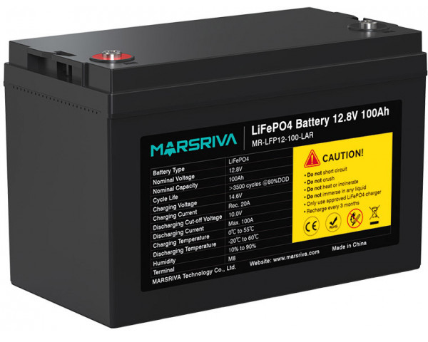 в продаже Аккумулятор Marsriva LiFePo4, 12,8 V/100Ah (MR-LFP12-100-LAR) - фото 3