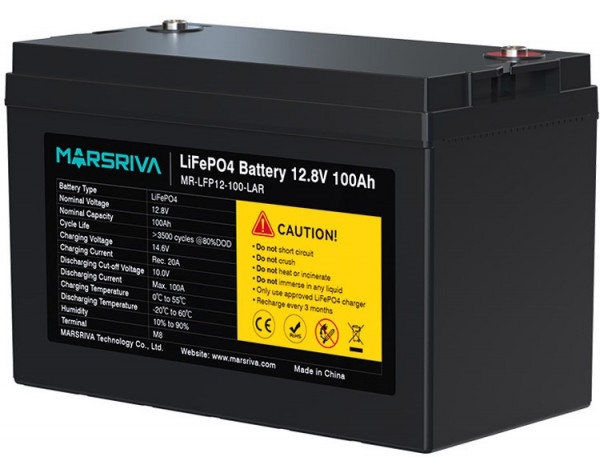Marsriva LiFePo4, 12,8 V/100Ah (MR-LFP12-100-LAR)