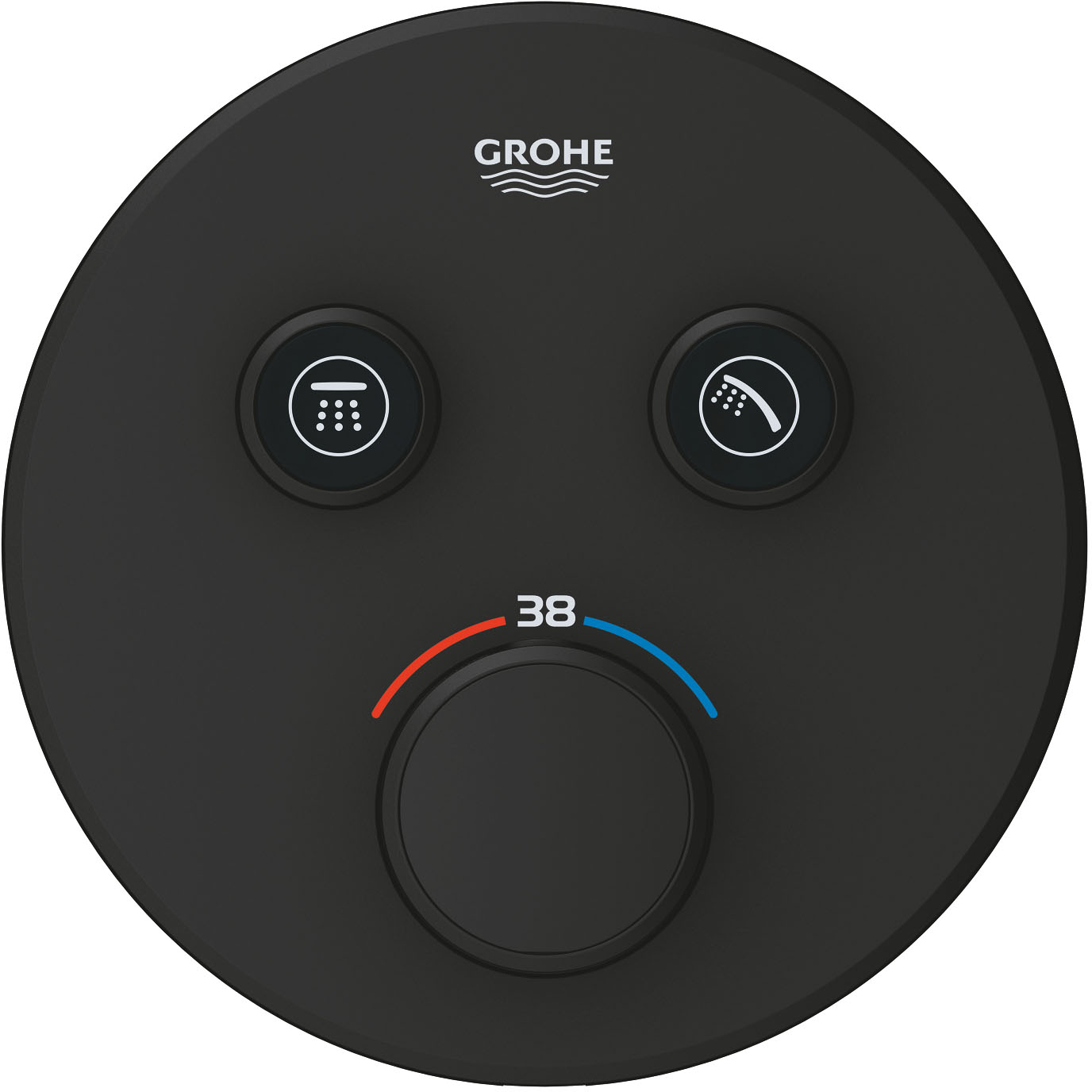 Наружная часть смесителя Grohe Grohtherm SmartControl 29507KF0 Black matt цена 35472 грн - фотография 2