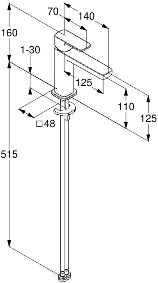 Kludi 110 Renon DN 15 422820575 Габаритні розміри