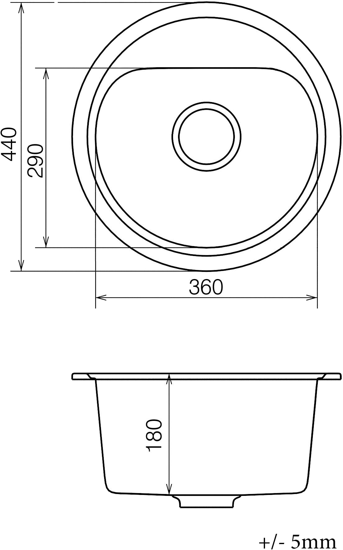 Vankor Lira LMR 01.44 Terra + сифон Габаритные размеры