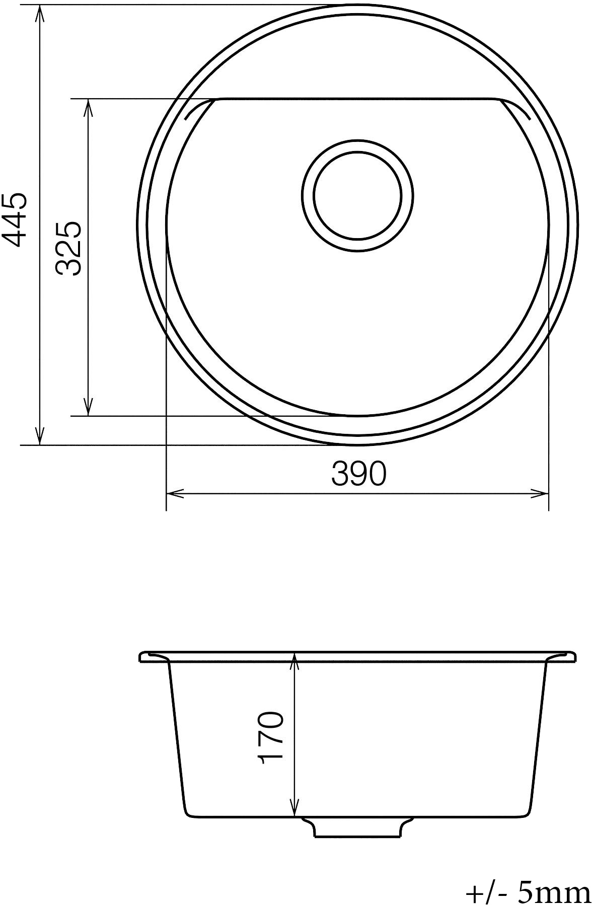 Vankor Easy EMR 01.45 Gray + сифон Габаритные размеры