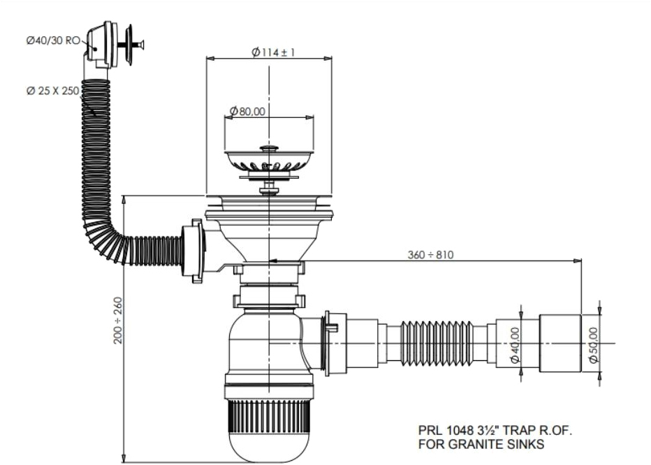 Vankor Kres KMR 01.52 Gray + сифон Габаритные размеры