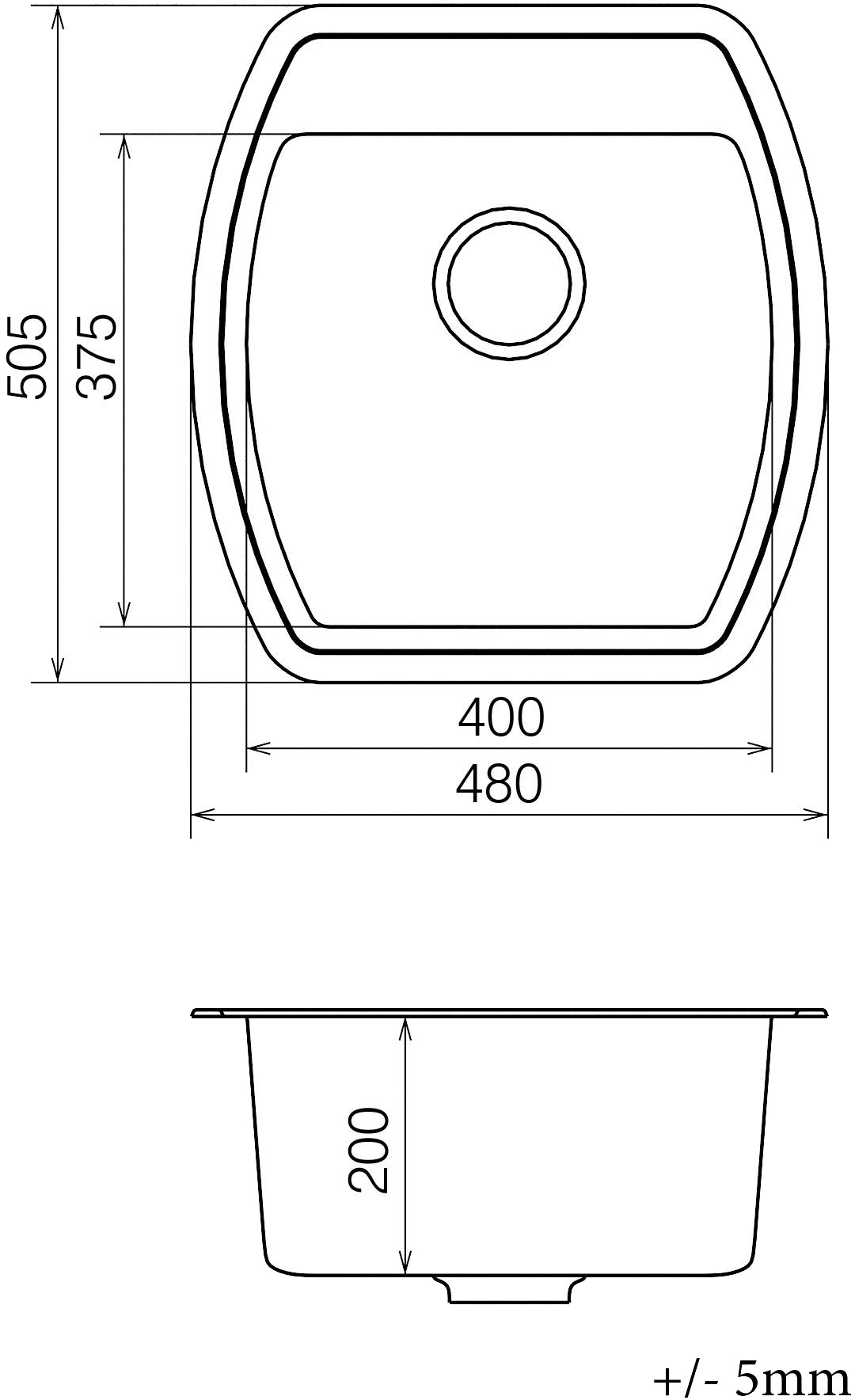 Vankor Norton NMP 01.48 Terra + сифон Габаритні розміри