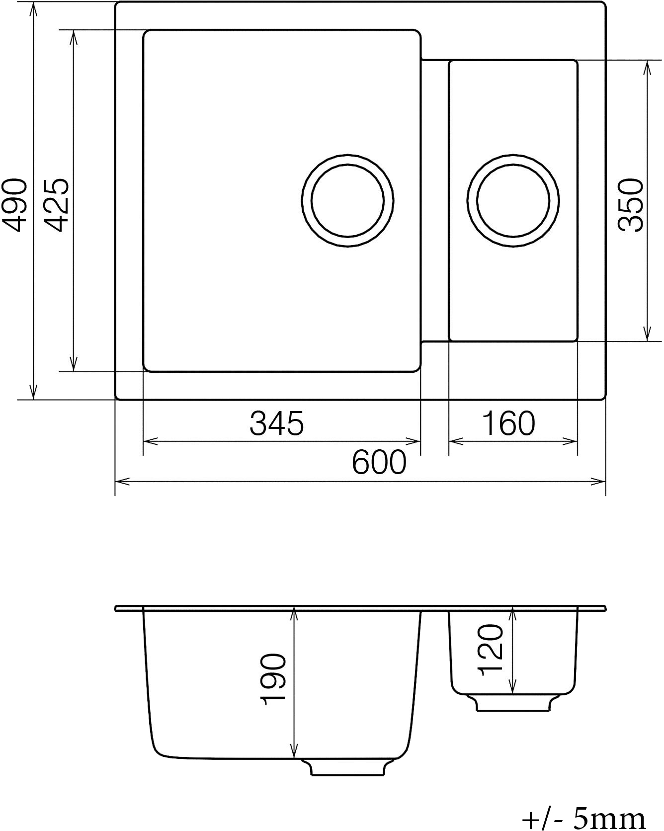 Vankor Orman OMP 03.61 Gray + сифон Габаритные размеры