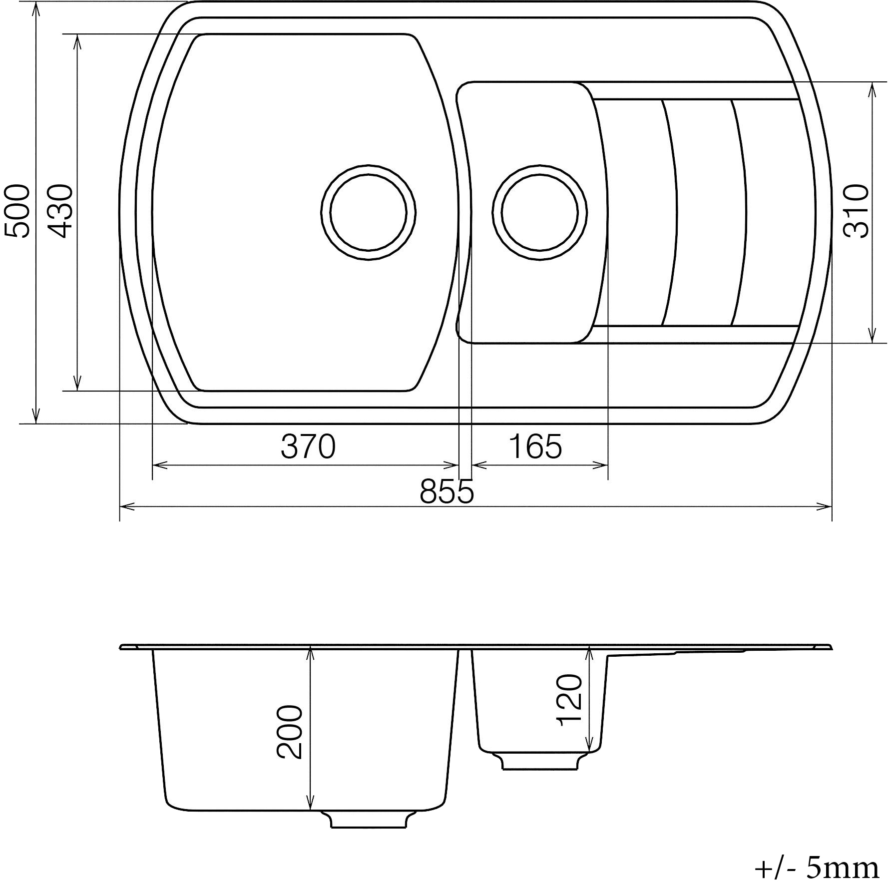 Vankor Norton NMP 04.86 Black + сифон Габаритные размеры