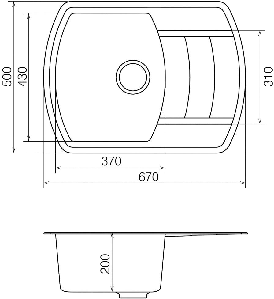 Vankor Norton NMP 02.67 Black + сифон Габаритные размеры