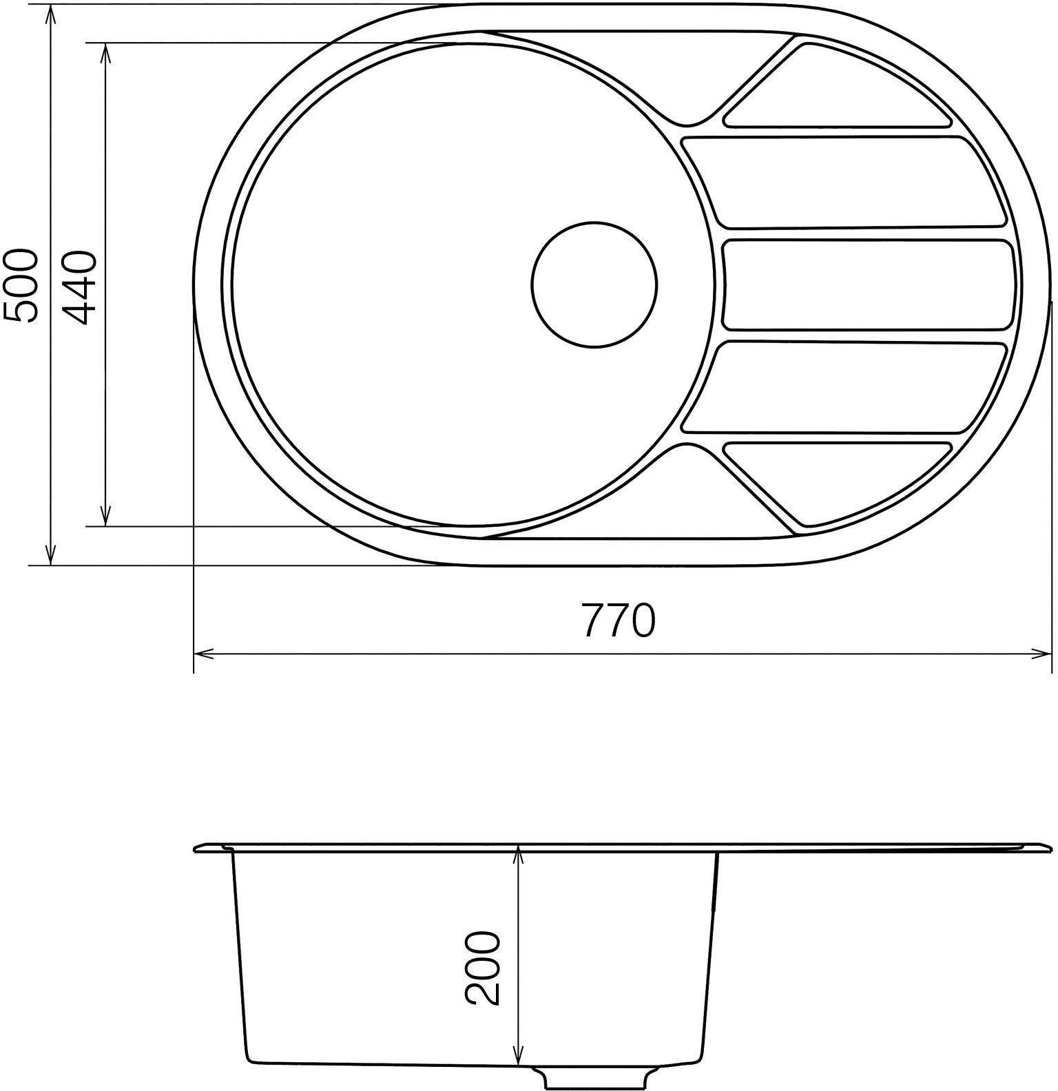 Vankor Easy EMO 02.78 Gray + сифон Габаритні розміри