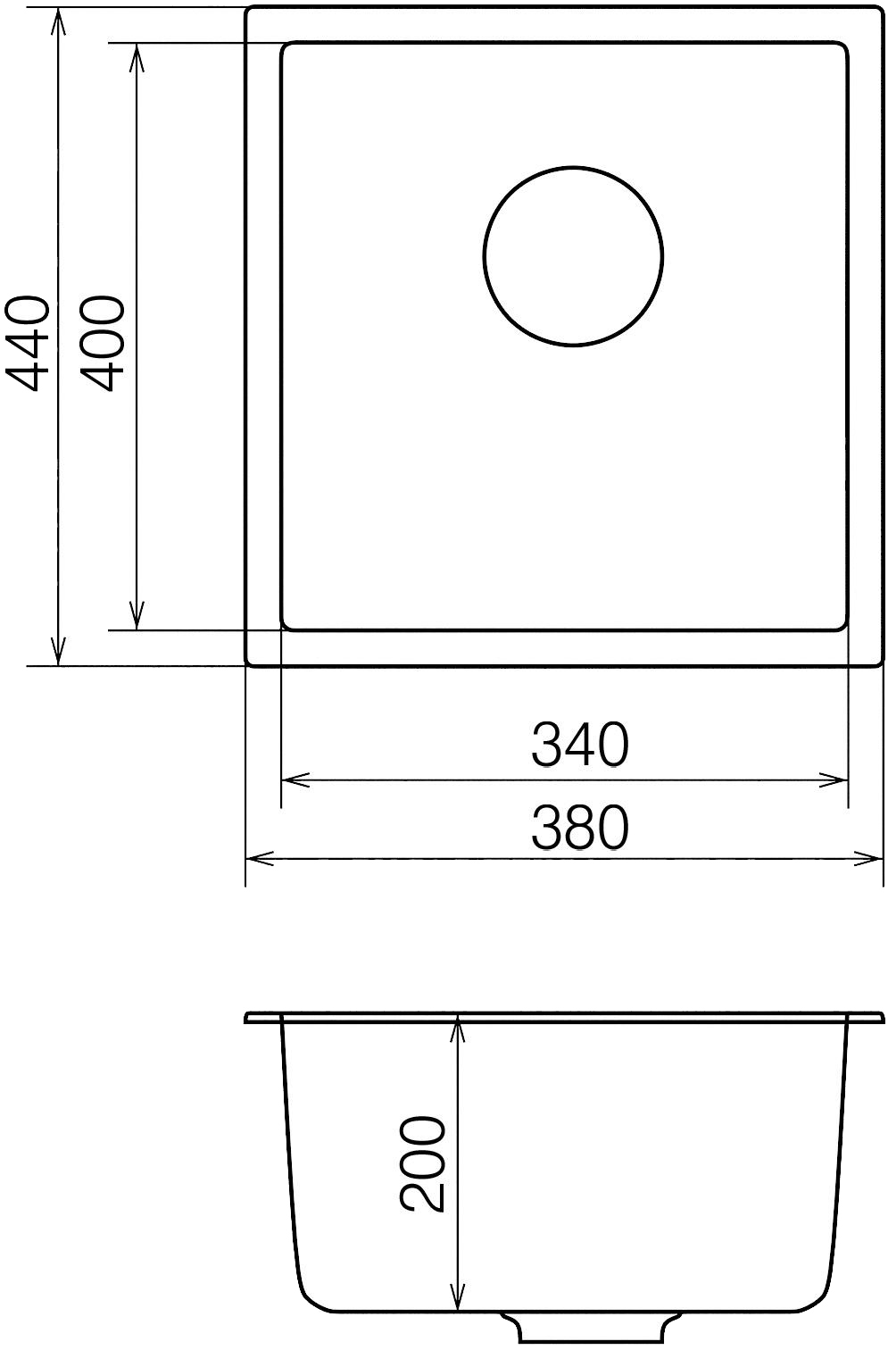 Vankor Orman PM 01.44 Gray + сифон Габаритные размеры