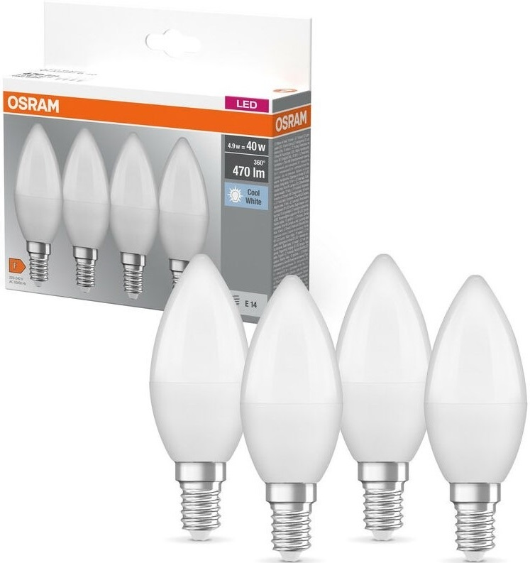 Osram Led B40 4.9W 470Lm 4000K E14 4 шт. (4058075819610)