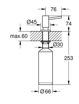 Grohe K700U 31653AP0+30270GN0+0535GN0+40997GN0 Габаритные размеры