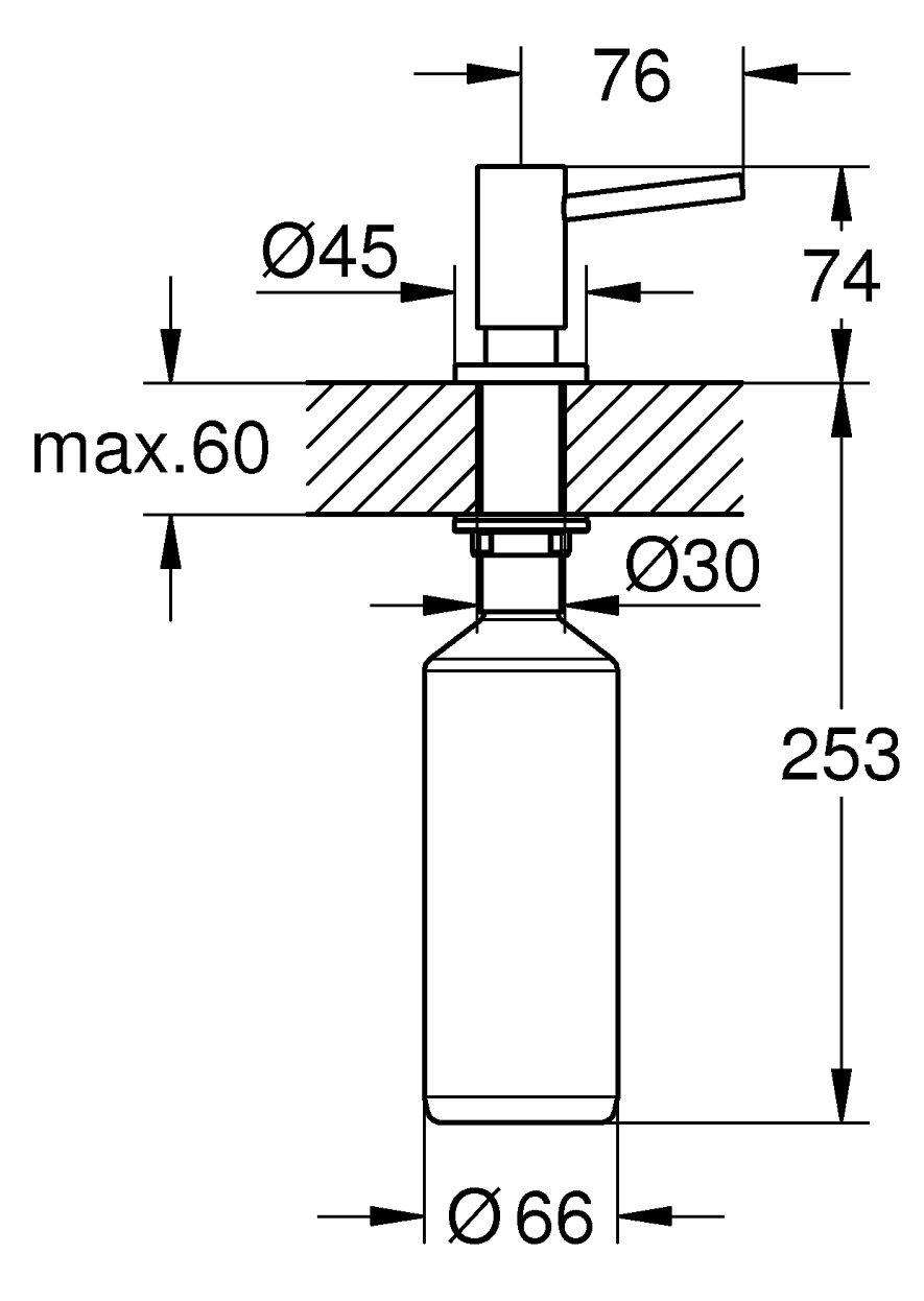 Grohe K700U 31574AL1+30274AL0+40535AL0 Габаритні розміри