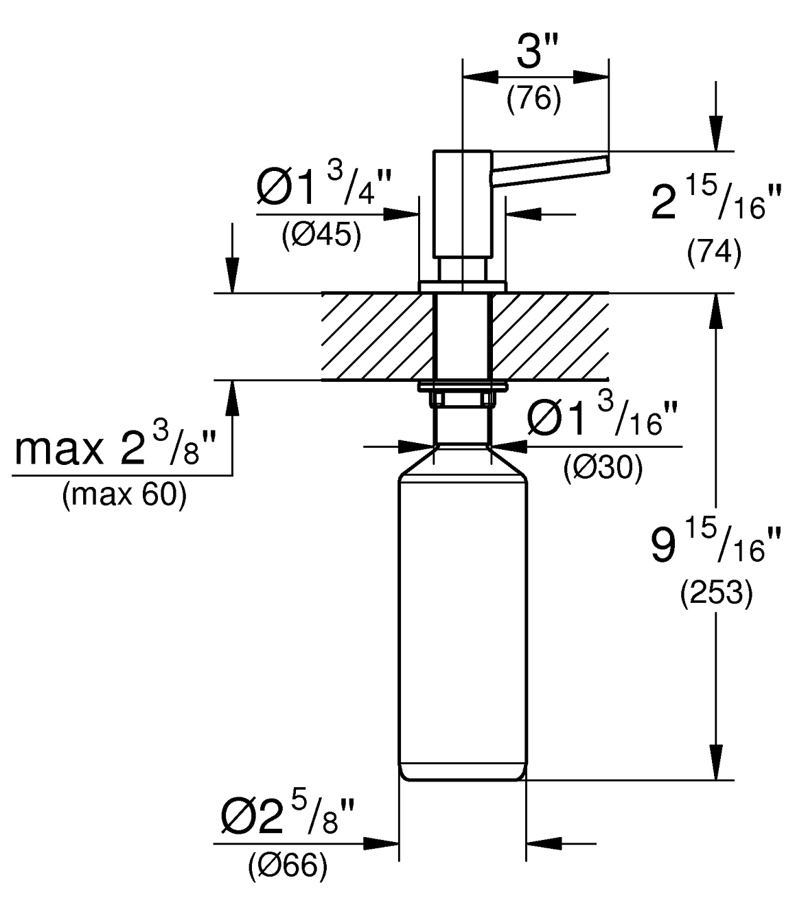 Grohe K700U 31574AL1+30274AL0+40535AL0 Габаритні розміри