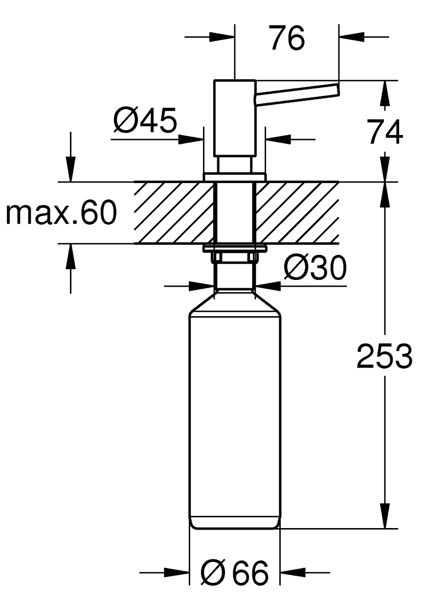 Grohe K700U 31574DL1+30274DL0+40535DL0 Габаритні розміри