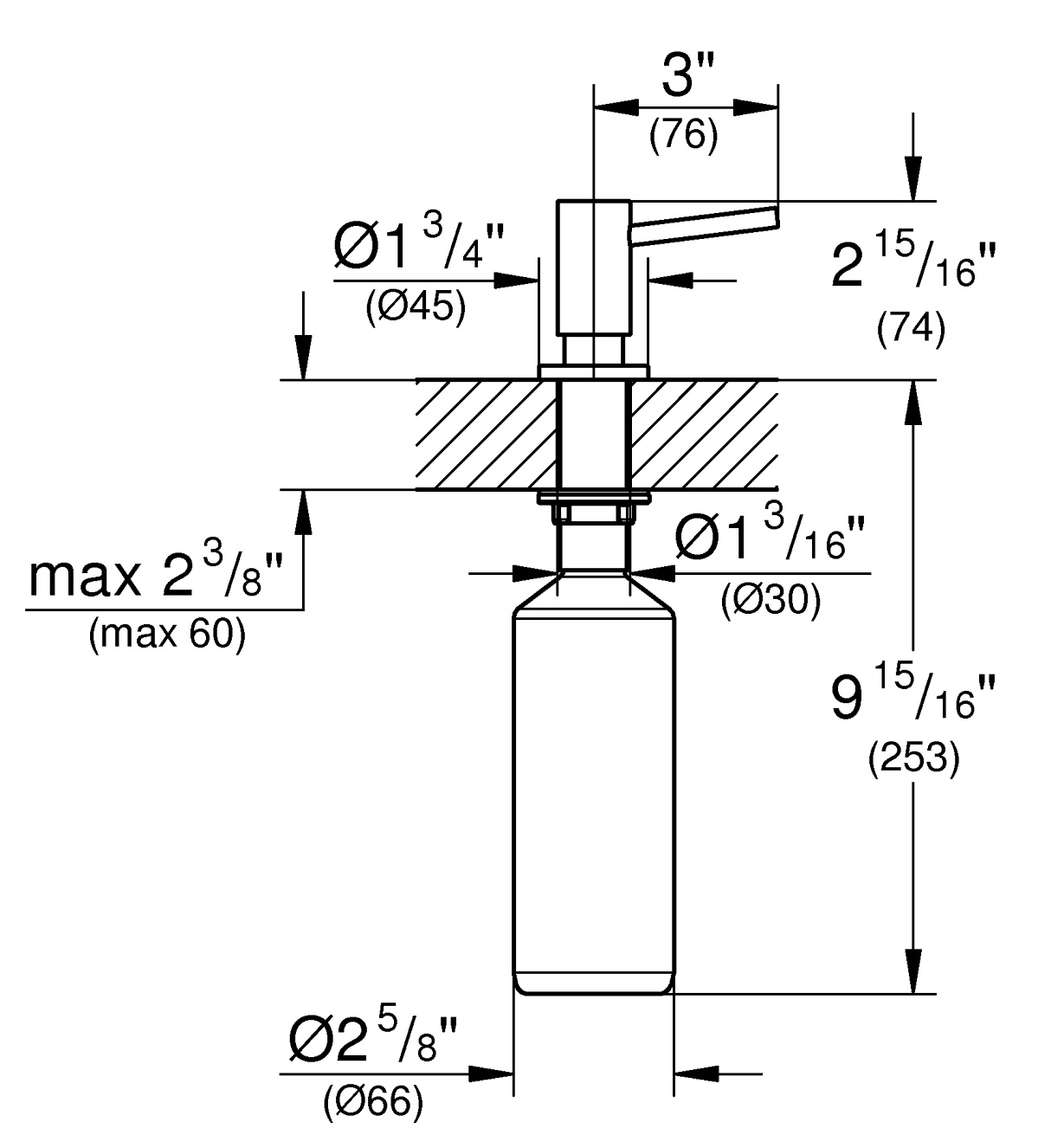 Grohe K700U 31574DL1+30274DL0+40535DL0 Габаритні розміри