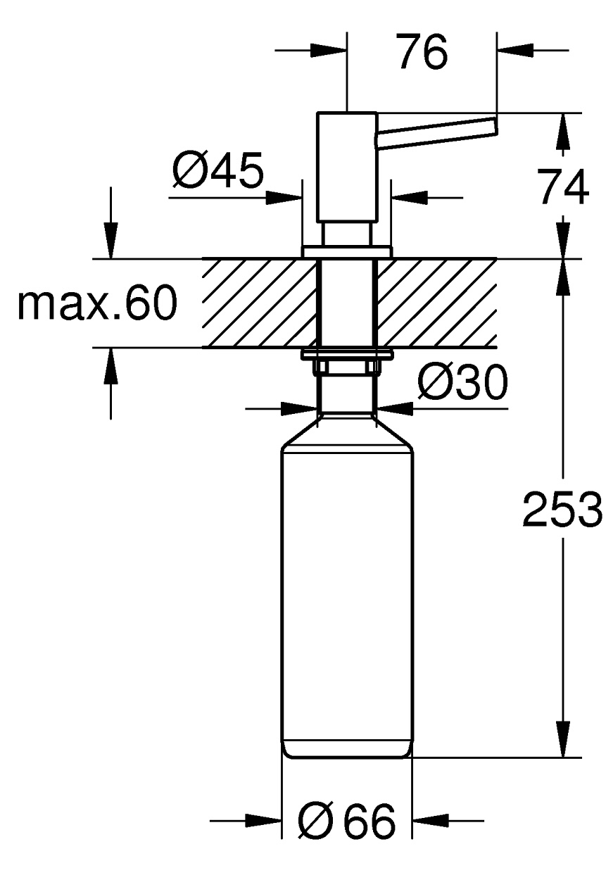 Grohe K700U 31574GN1+30274GN0+40535GN0 Габаритные размеры