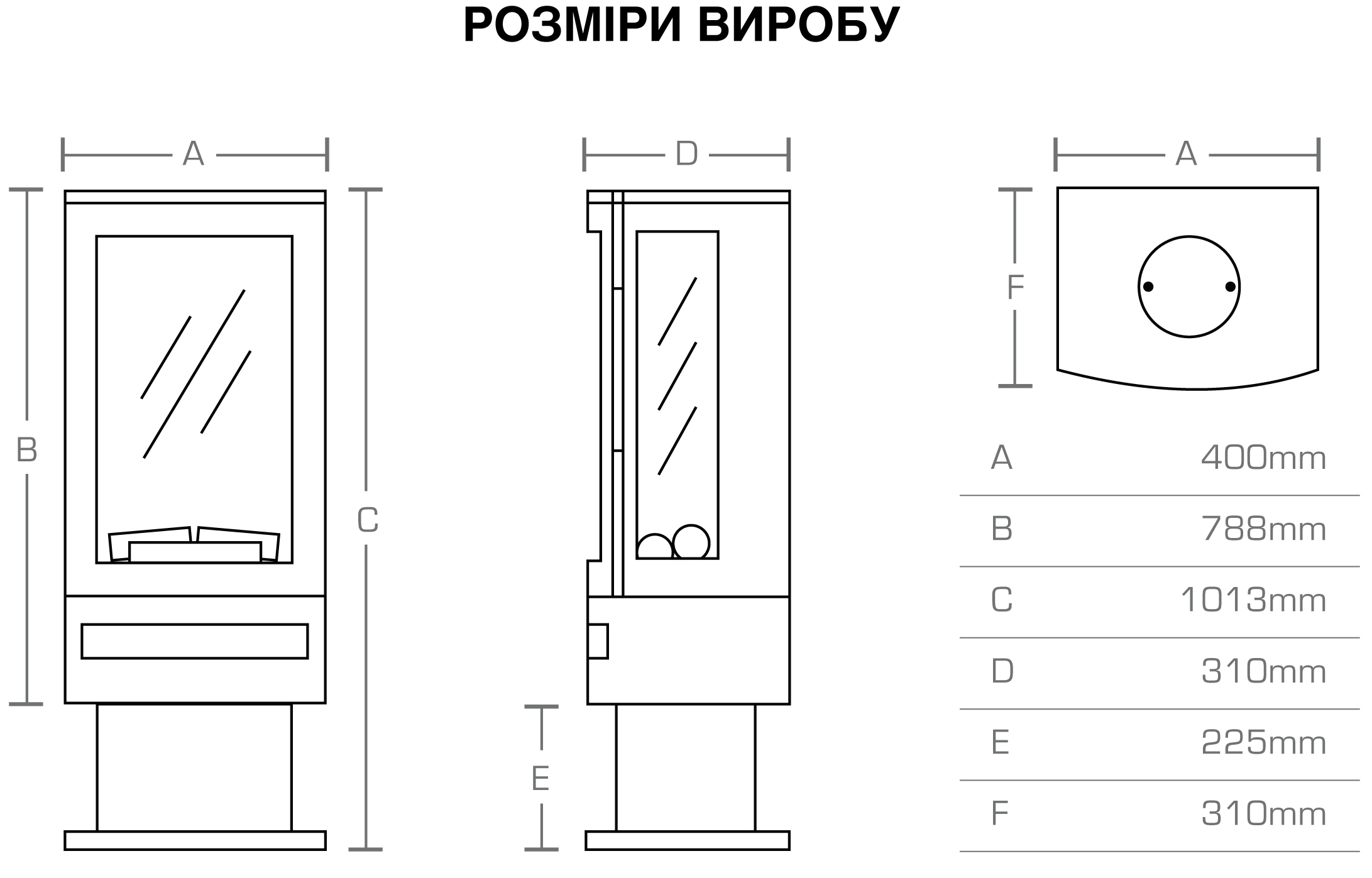 British Fires Bramshaw Габаритні розміри