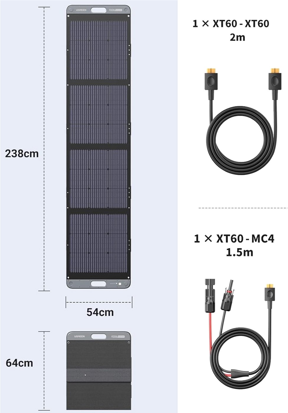 Ugreen SC200 200W (15114) Габаритні розміри