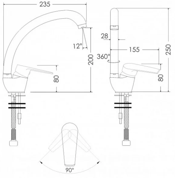 Imprese Krasa f03408601AB Габаритні розміри