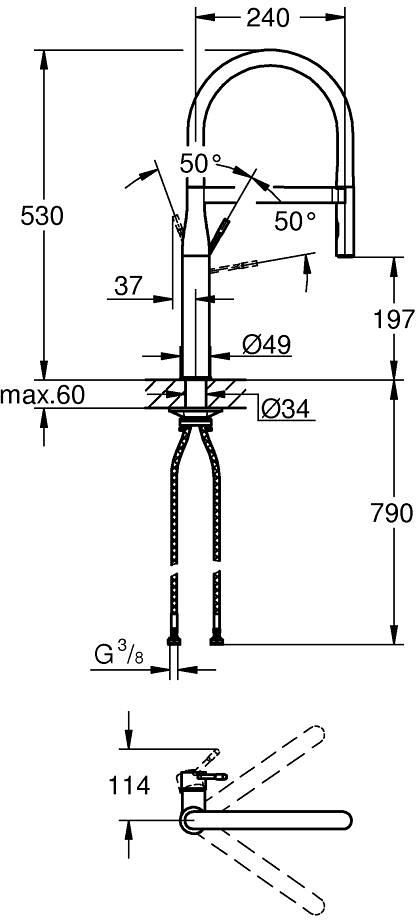 Grohe Essence 30294000 Габаритні розміри