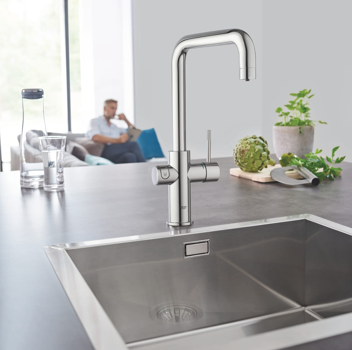 Змішувач з фільтром води Grohe Blue Home 31456001 ціна 98880 грн - фотографія 2