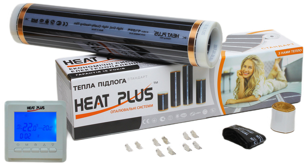 Комплект теплої підлоги Heat Plus Standart 1м2 + терморегулятор BHT306