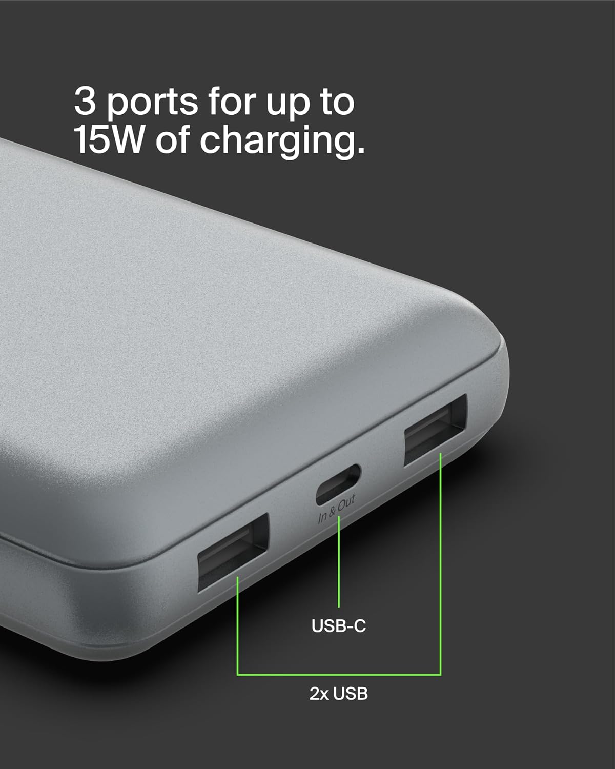 Belkin 20000мАч, 15Вт, 2хUSB-A/USB-C (BPB012BTGY) в магазині в Києві - фото 10